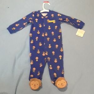 6m Boys Monkey Footy Pajamas